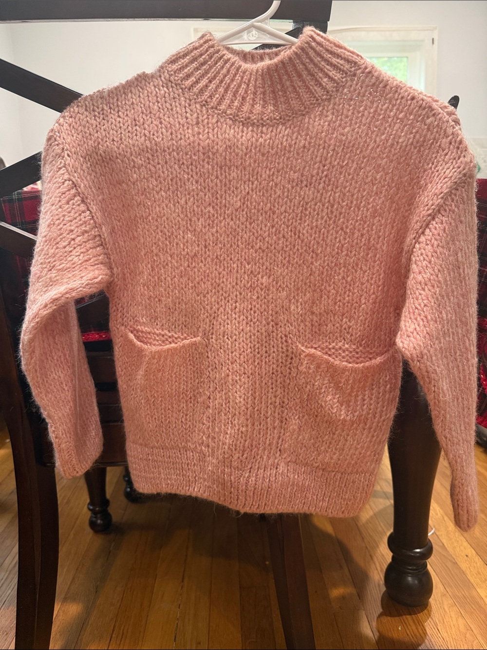 Zara Blush Pink Chunky Knit Sweater with Front Pockets